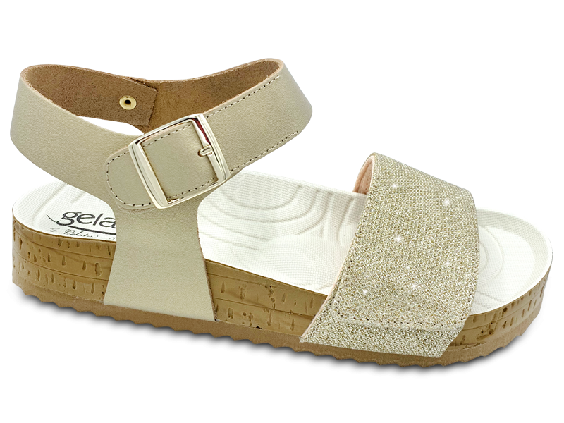 GELATTO WOODSTOCK SANDAL-PLATINO